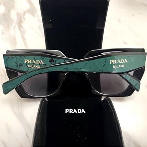 Authentic Prada polarized sunglasses green and black